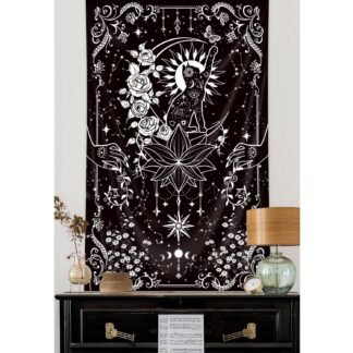 Riyidecor Gothic Vertical Goth Tapestry Wiccan Witch Wall Hanging Moon Tarot 30Wx50H Inch Goth Black White Aesthetic Floral Small Bohemian Stars Mystic Celestial Bedroom Living - lunas-mystic-emporium.com Riyidecor Gothic Vertical Goth Tapestry Wiccan Witch Wall Hanging Moon Tarot 30Wx50H Inch Goth Black White Aesthetic Floral Small Bohemian Stars Mystic Celestial Bedroom Living...