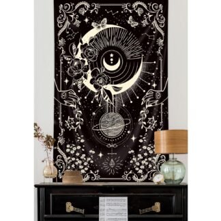 Riyidecor Gothic Vertical Goth Tapestry Wiccan Witch Wall Hanging Moon Tarot 30Wx50H Inch Goth Black White Aesthetic Floral Small Bohemian Stars Mystic Celestial Bedroom Living - lunas-mystic-emporium.com Riyidecor Gothic Vertical Goth Tapestry Wiccan Witch Wall Hanging Moon Tarot 30Wx50H Inch Goth Black White Aesthetic Floral Small Bohemian Stars Mystic Celestial Bedroom Living...