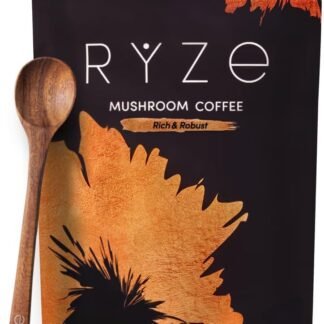 RYZE SUPERFOODS Mushroom Coffee Dark Roast, 6 Adaptogenic Mushrooms & Prebiotic Blend, Instant Coffee Supports Energy, Focus, Digestion & Immunity, Lions Mane & Turkey Tail, 30...
