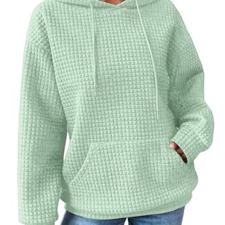 SHEWIN Womens Hoodies Casual Long Sleeve Drawstring Waffle Pullover Tops Loose Hooded Sweatshirt with Pocket - lunas-mystic-emporium.com SHEWIN Womens Hoodies Casual Long Sleeve Drawstring Waffle Pullover Tops Loose Hooded Sweatshirt with Pocket