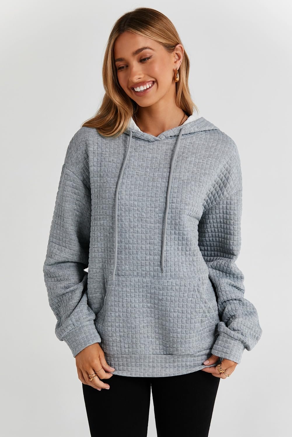 SHEWIN Womens Hoodies Casual Long Sleeve Drawstring Waffle Pullover Tops Loose Hooded Sweatshirt with Pocket - lunas-mystic-emporium.com SHEWIN Womens Hoodies Casual Long Sleeve Drawstring Waffle Pullover Tops Loose Hooded Sweatshirt with Pocket