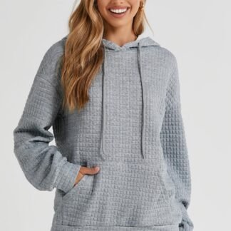 SHEWIN Womens Hoodies Casual Long Sleeve Drawstring Waffle Pullover Tops Loose Hooded Sweatshirt with Pocket - lunas-mystic-emporium.com SHEWIN Womens Hoodies Casual Long Sleeve Drawstring Waffle Pullover Tops Loose Hooded Sweatshirt with Pocket