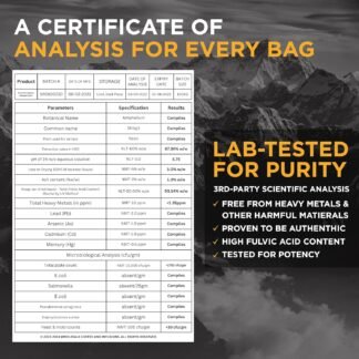 Shilajit Coffee - Immortal Drip, Organic Dark Roast Ground Coffee, Himalayan Shilajit-Infused, High-Caffeine, Vitamins - Fulvic Acid & 85+ Minerals