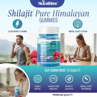 Shilajit Gummies with Ashwagandha – Energy, Stamina & Performance Support - 800mg Shilajit, Fulvic Acid, Male Vitality - Vegan Raspberry Flavor - 60 Count