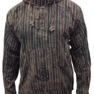 Shopoholic Fashion Mens Handmade Stonewashed Boho Hooded Shirt | Wooden Buttons Front Pocket Ethical Cotton Festival Shirt - lunas-mystic-emporium.com Shopoholic Fashion Mens Handmade Stonewashed Boho Hooded Shirt | Wooden Buttons & Front Pocket, Ethical Cotton Festival Shirt