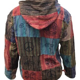 Shopoholic Fashion Mens Stripe Patchwork Grandad Hoodie Grandad Shirt