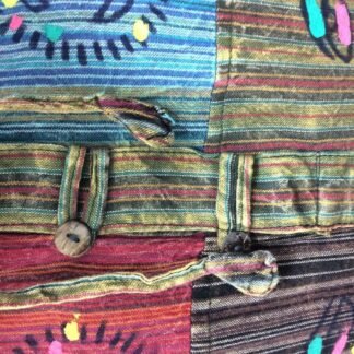 Shopoholic Fashion Mens Stripe Patchwork Grandad Hoodie Grandad Shirt