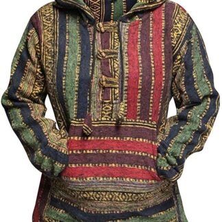 Shopoholic Fashion Women Multicolored Hippie Pullover Hoodie Boho Baja