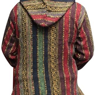 Shopoholic Fashion Women Multicolored Hippie Pullover Hoodie Boho Baja