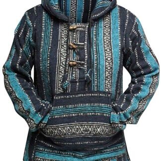 Shopoholic Fashion Women Multicolored Hippie Pullover Hoodie Boho Baja