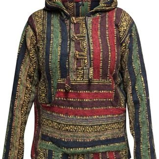 Shopoholic Fashion Women Multicolored Hippie Pullover Hoodie Boho Baja