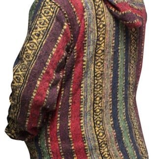 Shopoholic Fashion Women Multicolored Hippie Pullover Hoodie Boho Baja