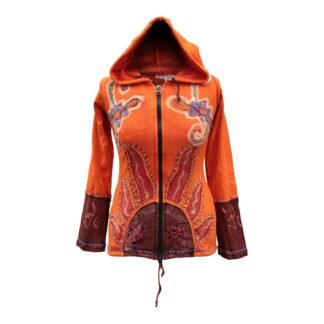 Shopoholic Fashion Women Sun Flames Floral Hippie Goth Zip Up Hooded Winter Jacket