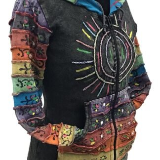 Shopoholic Fashion Womens Full Sleeve Gothic Sun Patchwork Faded Pixie Cotton Hippy Rib Hoodie - lunas-mystic-emporium.com Shopoholic Fashion Women's Full Sleeve Gothic Sun Patchwork Faded Pixie Cotton Hippy Rib Hoodie