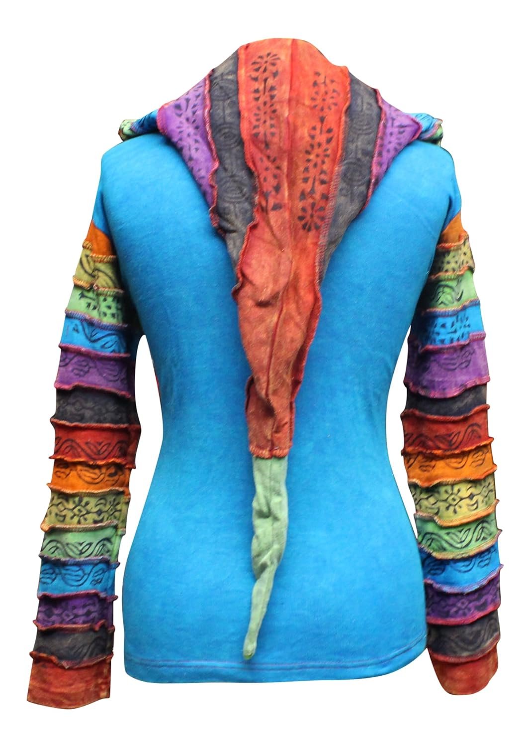Shopoholic Fashion Womens Full Sleeve Gothic Sun Patchwork Faded Pixie Cotton Hippy Rib Hoodie - lunas-mystic-emporium.com Shopoholic Fashion Women's Full Sleeve Gothic Sun Patchwork Faded Pixie Cotton Hippy Rib Hoodie