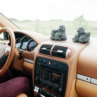 Sintuff 6pcs Laughing Buddha Statue Decor Small Zen Monk Sandstone Buddha Sculpture Small Zen Monk Praying Statue Sculpture Ornament for Wealth Good Luck Feng Shui Cute...