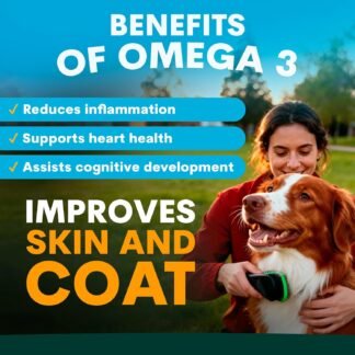 Skin and Coat for Dogs - Omega 3 Supplement for Dog - Restores Skin, Reduces Shedding, Promotes Heart Health, Allergy & Immune Support - Dog Vitamins Fish Oil for Shiny Coat -...