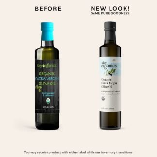 Sky Organics - Organic Extra Virgin Olive Oil, 16 fl oz - Cold Pressed & Unfiltered - Bright, Fresh, Authentic Flavor - Sourced from Farmers in Greece - 100% Pure - Kosher -...