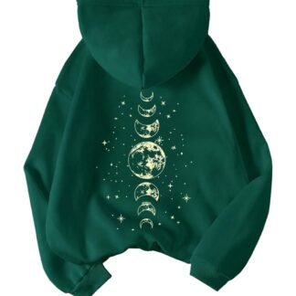 SOLY HUX Women's Graphic Hoodies Drawstring Long Sleeve Moon Print Sweatshirt Pullover Fall Tops