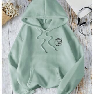 SOLY HUX Women's Graphic Hoodies Drawstring Long Sleeve Moon Print Sweatshirt Pullover Fall Tops