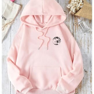 SOLY HUX Women's Graphic Hoodies Drawstring Long Sleeve Moon Print Sweatshirt Pullover Fall Tops