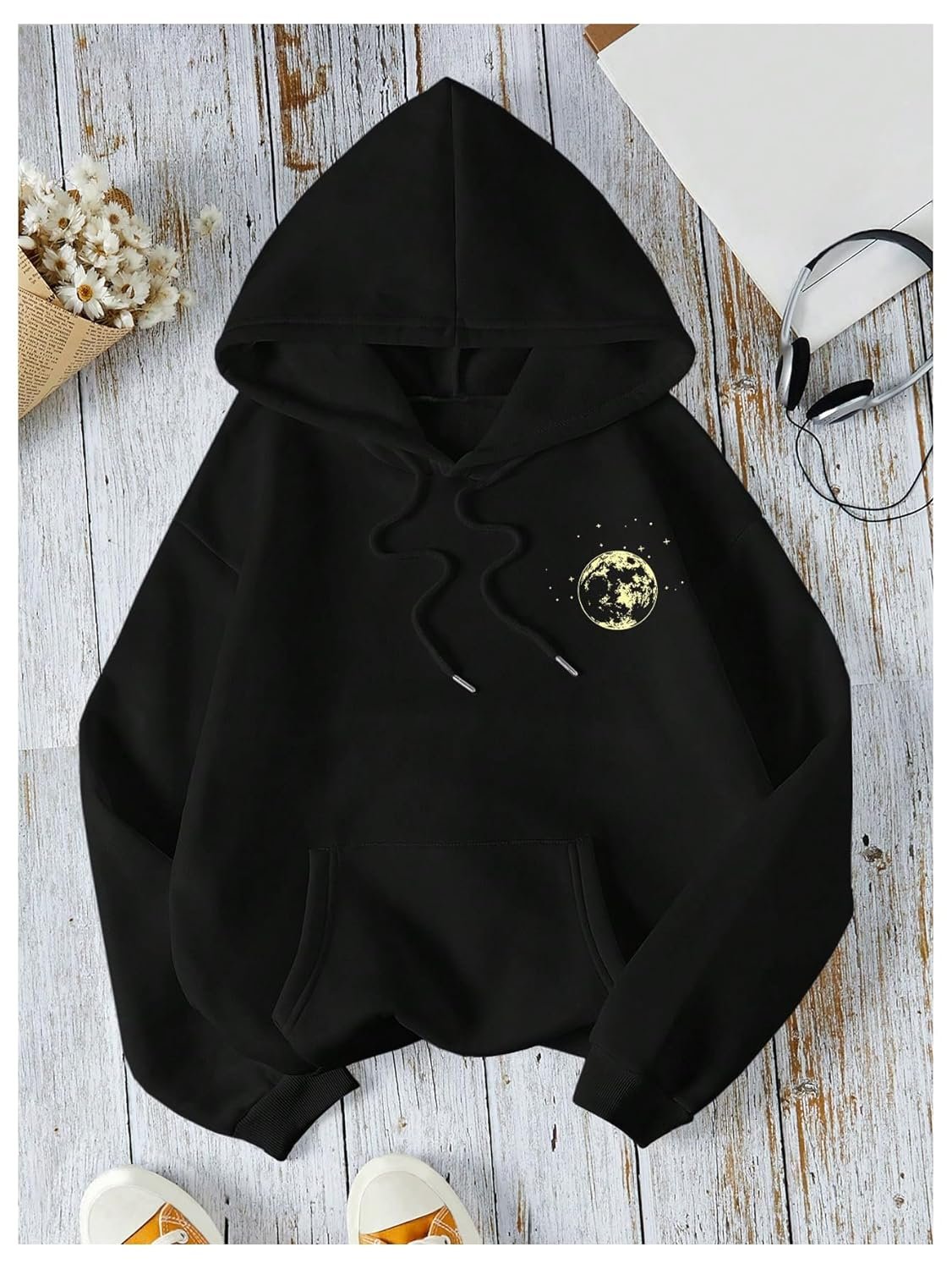 SOLY HUX Womens Graphic Hoodies Drawstring Long Sleeve Moon Print Sweatshirt Pullover Fall Tops - lunas-mystic-emporium.com SOLY HUX Women's Graphic Hoodies Drawstring Long Sleeve Moon Print Sweatshirt Pullover Fall Tops