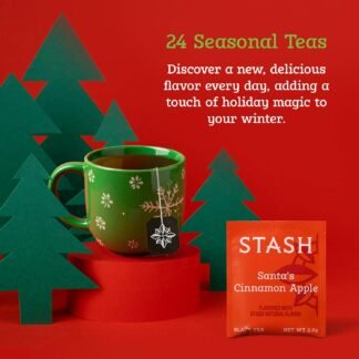 STASH Tea Advent Calendar 2025 – 24 Days Holiday Tea Sampler & Variety Pack – Black, Green and Herbal Teas