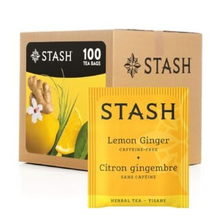 Stash Tea Lemon Ginger Herbal Tea Box of 100 Tea Bags