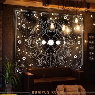 Sun Moon Zodiac Tapestry Wall Hanging, Stars Space Tarot Tapestries, Psychedelic Black and White Tapestry for Bedroom Aesthetic Home Wall Room Decor (Mysterious Zodiac 29x39...