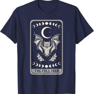 Tarot Card Shirt The Full Moon Bat Moon Phase Occult Pagan T-Shirt