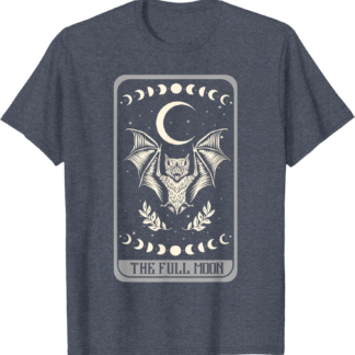 Tarot Card Shirt The Full Moon Bat Moon Phase Occult Pagan T-Shirt