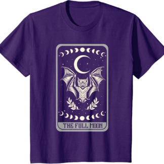 Tarot Card Shirt The Full Moon Bat Moon Phase Occult Pagan T-Shirt