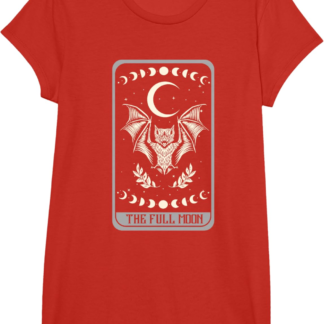 Tarot Card Shirt The Full Moon Bat Moon Phase Occult Pagan T-Shirt