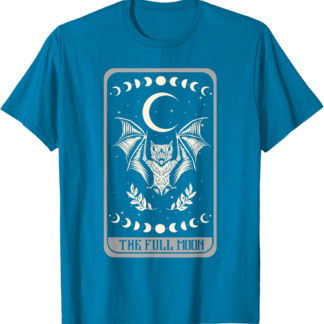 Tarot Card Shirt The Full Moon Bat Moon Phase Occult Pagan T-Shirt
