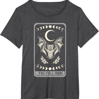 Tarot Card Shirt The Full Moon Bat Moon Phase Occult Pagan T-Shirt