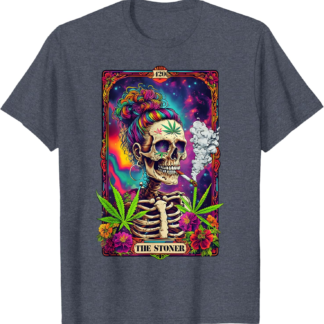 Tarot Card The Stoner 420 Cannabis Weed Skeleton Retro Style T-Shirt - lunas-mystic-emporium.com Tarot Card The Stoner 420 Cannabis Weed Skeleton Retro Style T-Shirt