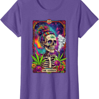 Tarot Card The Stoner 420 Cannabis Weed Skeleton Retro Style T-Shirt - lunas-mystic-emporium.com Tarot Card The Stoner 420 Cannabis Weed Skeleton Retro Style T-Shirt
