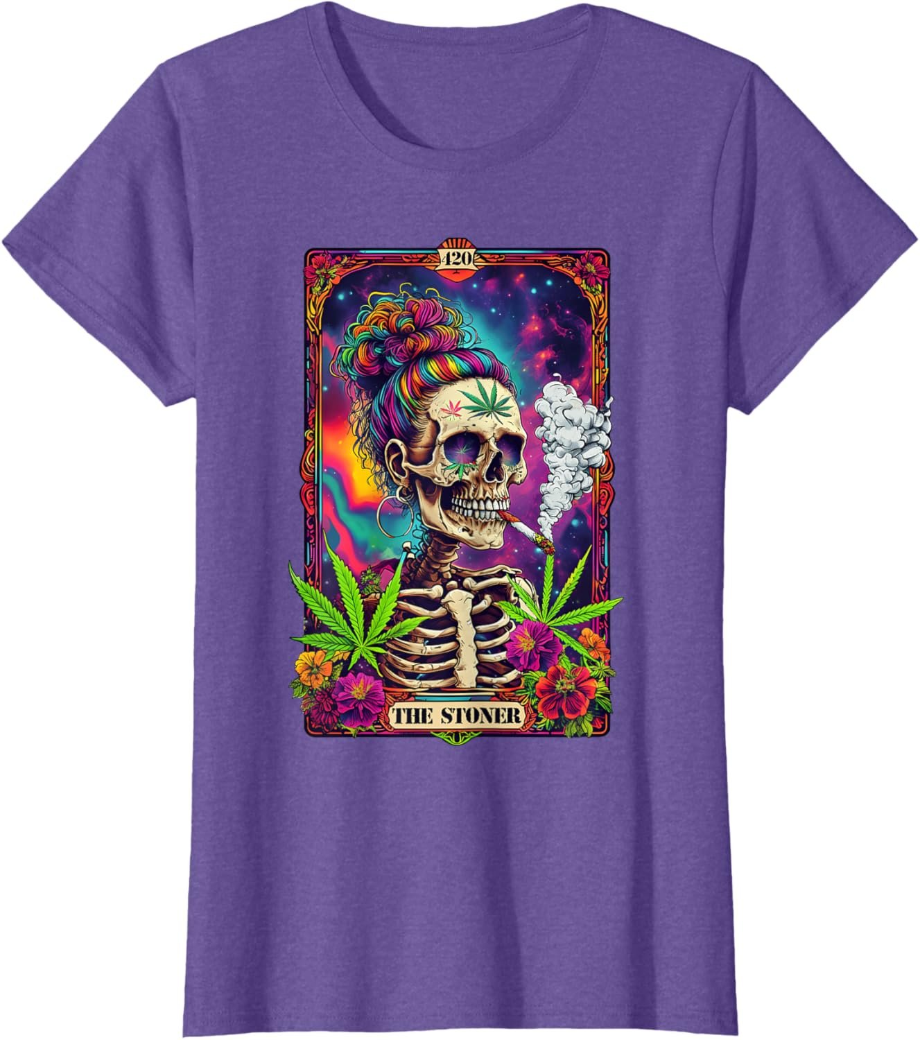Tarot Card The Stoner 420 Cannabis Weed Skeleton Retro Style T-Shirt - lunas-mystic-emporium.com Tarot Card The Stoner 420 Cannabis Weed Skeleton Retro Style T-Shirt