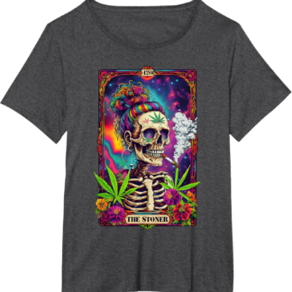 Tarot Card The Stoner 420 Cannabis Weed Skeleton Retro Style T-Shirt - lunas-mystic-emporium.com Tarot Card The Stoner 420 Cannabis Weed Skeleton Retro Style T-Shirt