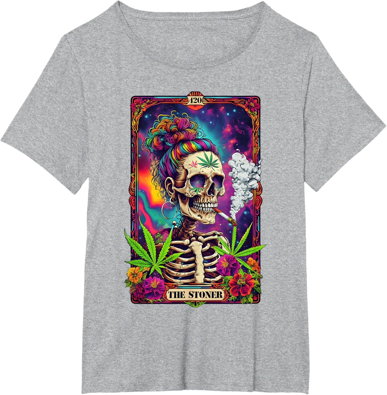 Tarot Card The Stoner 420 Cannabis Weed Skeleton Retro Style T-Shirt - lunas-mystic-emporium.com Tarot Card The Stoner 420 Cannabis Weed Skeleton Retro Style T-Shirt