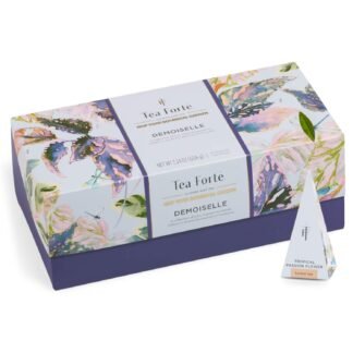 Tea Forte Demoiselle Premium Tea Presentation Box Tea Gift Sampler, 20 Count, 2 of Each Variety Individually Wrapped Handcrafted Pyramid Infuser Bags