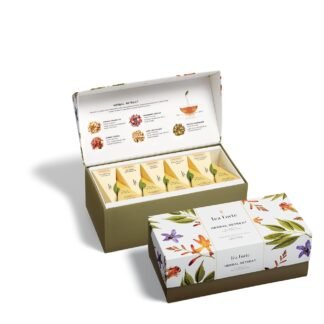 Tea Forte Herbal Retreat Premium Tea Presentation Box Tea Gift Sampler, 20 Count, 2 of Each Variety Individually Wrapped Handcrafted Pyramid Infuser Bags