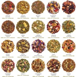 Tea Forte Warming Joy Holiday Herbal Premium Tea Chest Gift Sampler, 40 Count, 2 of each Variety Blend Individually Wrapped Handcrafted Pyramid Infuser Bags