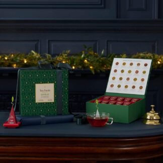 Tea Forte Warming Joy Holiday Herbal Premium Tea Chest Gift Sampler, 40 Count, 2 of each Variety Blend Individually Wrapped Handcrafted Pyramid Infuser Bags