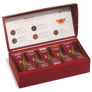 Tea Forte Warming Joy Holiday Premium Petite Presentation Box Gift Set Sampler, 10 Count, 2 of Each Blend Individually Wrapped Handcrafted Pyramid Infuser Bags