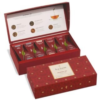 Tea Forte Warming Joy Holiday Premium Petite Presentation Box Gift Set Sampler, 10 Count, 2 of Each Blend Individually Wrapped Handcrafted Pyramid Infuser Bags