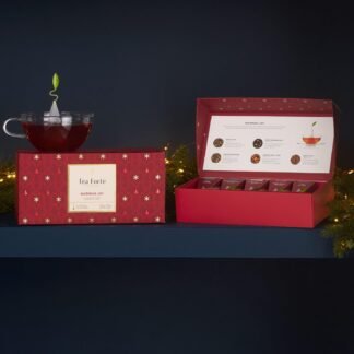 Tea Forte Warming Joy Holiday Premium Petite Presentation Box Gift Set Sampler, 10 Count, 2 of Each Blend Individually Wrapped Handcrafted Pyramid Infuser Bags