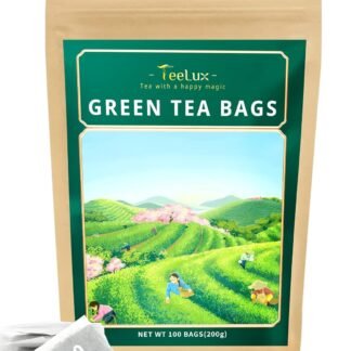 TeeLux Green Tea Bags, Natural Pure Green Tea, Super Antioxidant, Caffeinated, 100 Count Tea Bags to Support Overall Health