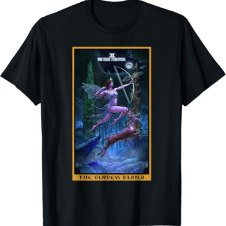 The Goddess Diana High Priestess Tarot Card Pagan Witchcraft T-Shirt
