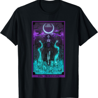 The Morrigan Death Tarot Card Gothic Pagan Witch Triple Moon T-Shirt